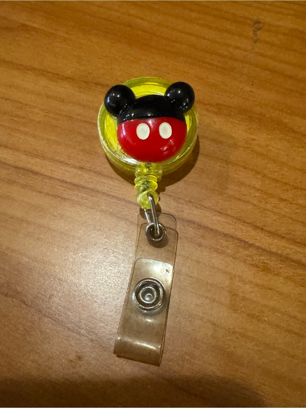 Mickey Mouse Yellow ID Badge Reel with Black and Red Accent